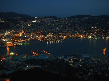 View of illuminated cityscape at night