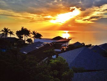 Scenic view of sunset over sea