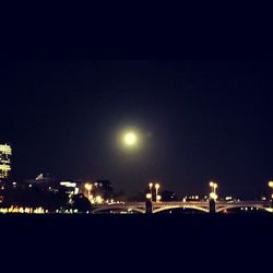 Illuminated cityscape at night