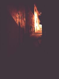 View of built structure at night