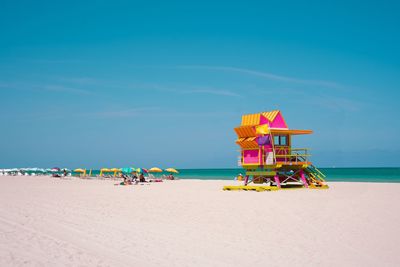 Miami beach landscape on a sunny day in summer time.