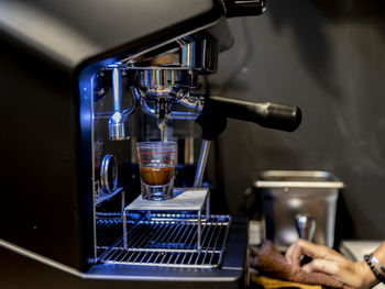 Close-up of coffee in cafe