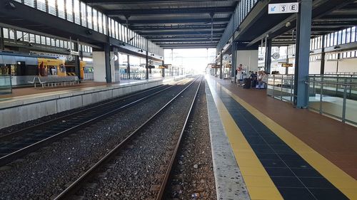 Empty railroad station platform