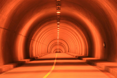 Illuminated empty tunnel