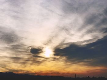 Low angle view of sky during sunset