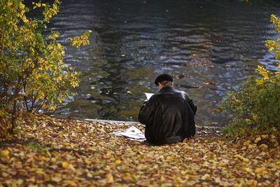 Woman in lake