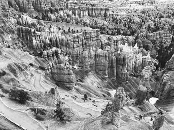 High angle view of rock formations