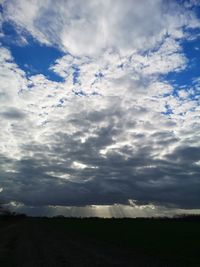 Low angle view of silhouette landscape against sky