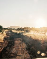 Scenic view of land against clear sky