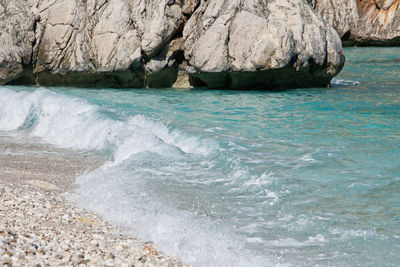 Scenic view of rocks in sea