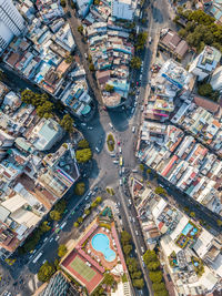 Aerial view of buildings in city