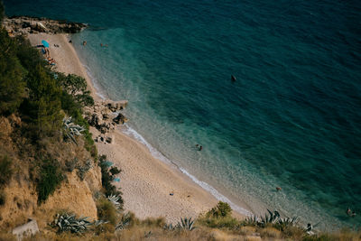 High angle view of beach