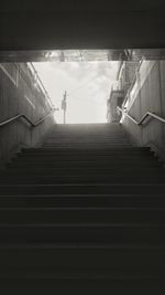 Low angle view of staircase in subway