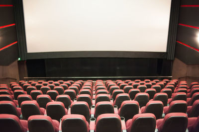 Empty chairs in stadium