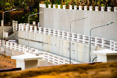 View of built structure with plants in foreground