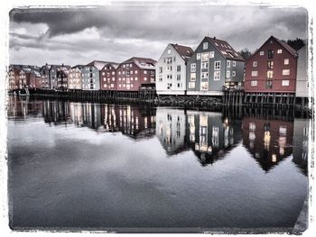 Reflection of buildings in water