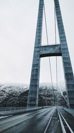Suspension bridge against clear sky