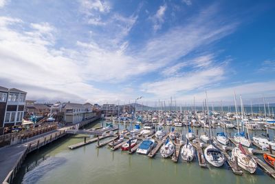 Boats in harbor