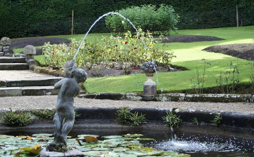 View of fountain in park