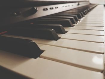 Close-up of piano keys