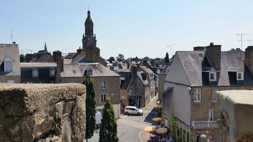 Panoramic view of buildings in city of avrachens,france,against clear sky