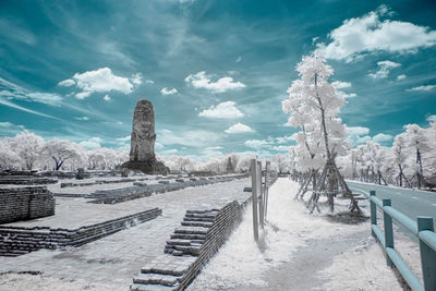 Panoramic view of historic building against sky