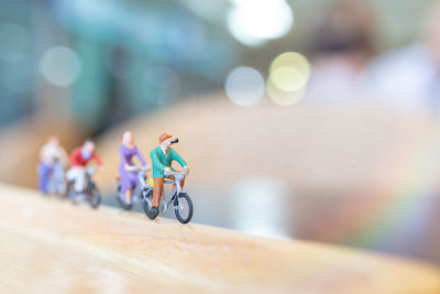 Close-up of toy bicycle