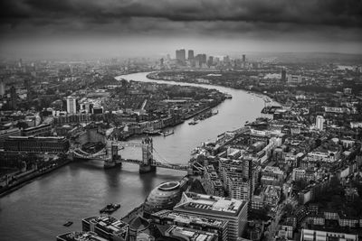 High angle view of london