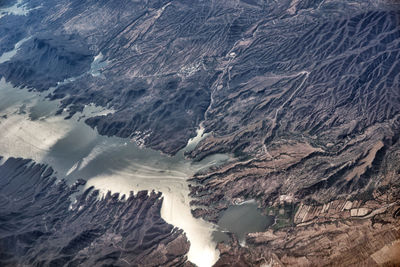 Aerial view of snowcapped mountains