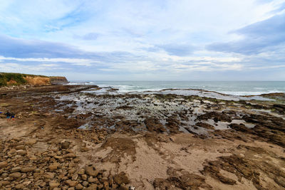 Scenic view of beach against sky