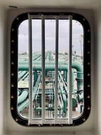 Low angle view of glass window