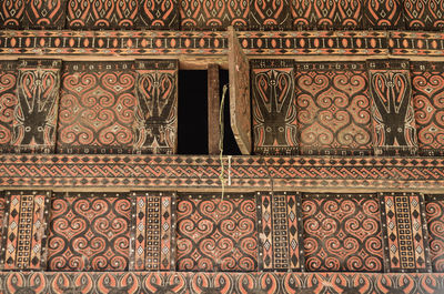 Full frame shot of patterned wall in building