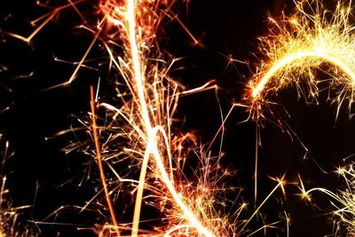 Full frame shot of firecracker exploding at night