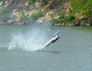 Man surfing in sea