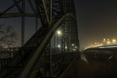 Suspension bridge at night