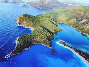 High angle view of island in sea