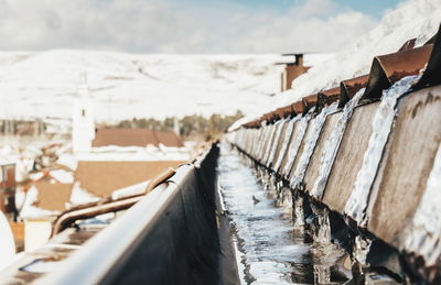 Scenic view of snow during winter