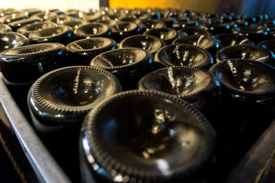 High angle view of machine on table