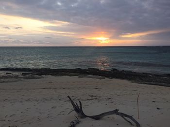 Scenic view of sea at sunset