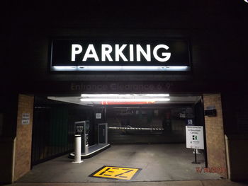 Information sign in parking lot