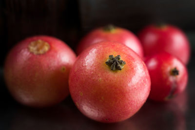 Close-up of apples on table