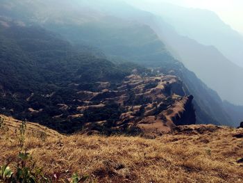 High angle view of mountains