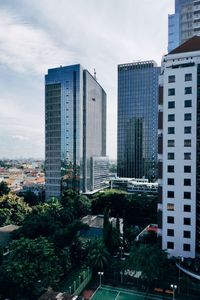 Buildings in city against sky