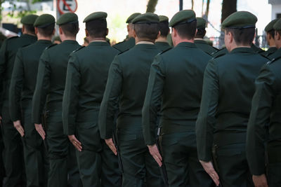 Brazilian army soldiers during military parade in celebration of brazil independence