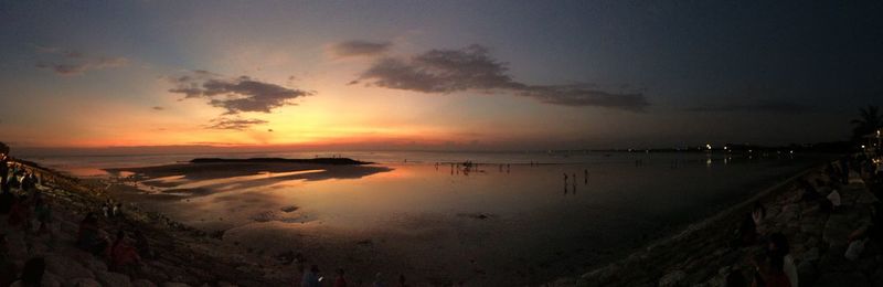 Scenic view of sea at sunset