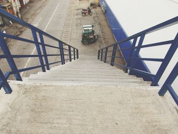 High angle view of staircase