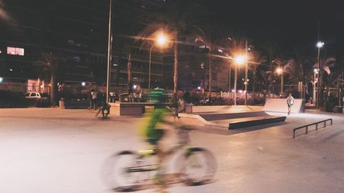 Illuminated street light at night