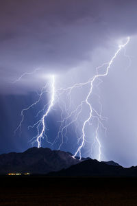 Lightning over mountains