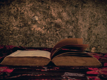 Close-up of old books