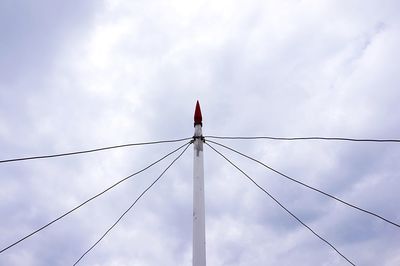 Low angle view of power lines against sky